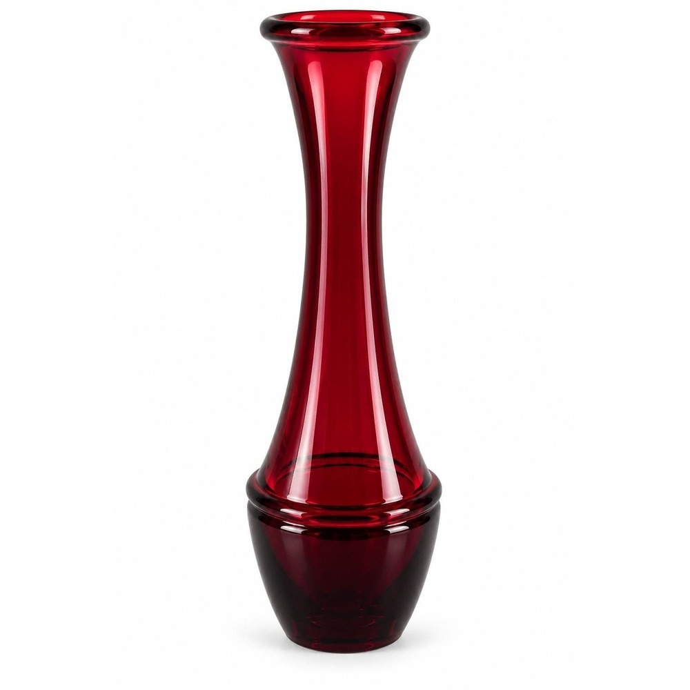 Ruby Red Art Glass Bud Vase Cottagecore Decor Grannycore Discocore Vintage